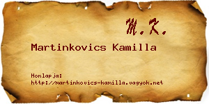 Martinkovics Kamilla névjegykártya